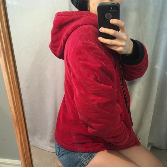 Vintage Red Corduroy Zipper Jacket - Picture 9 of 14